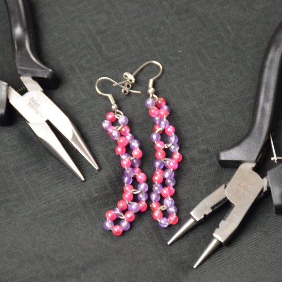 Pink and Purple Earrings - Picture 9 of 11